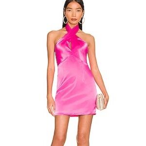 REVOLVE Pink Halter Slip Dress Cocktail